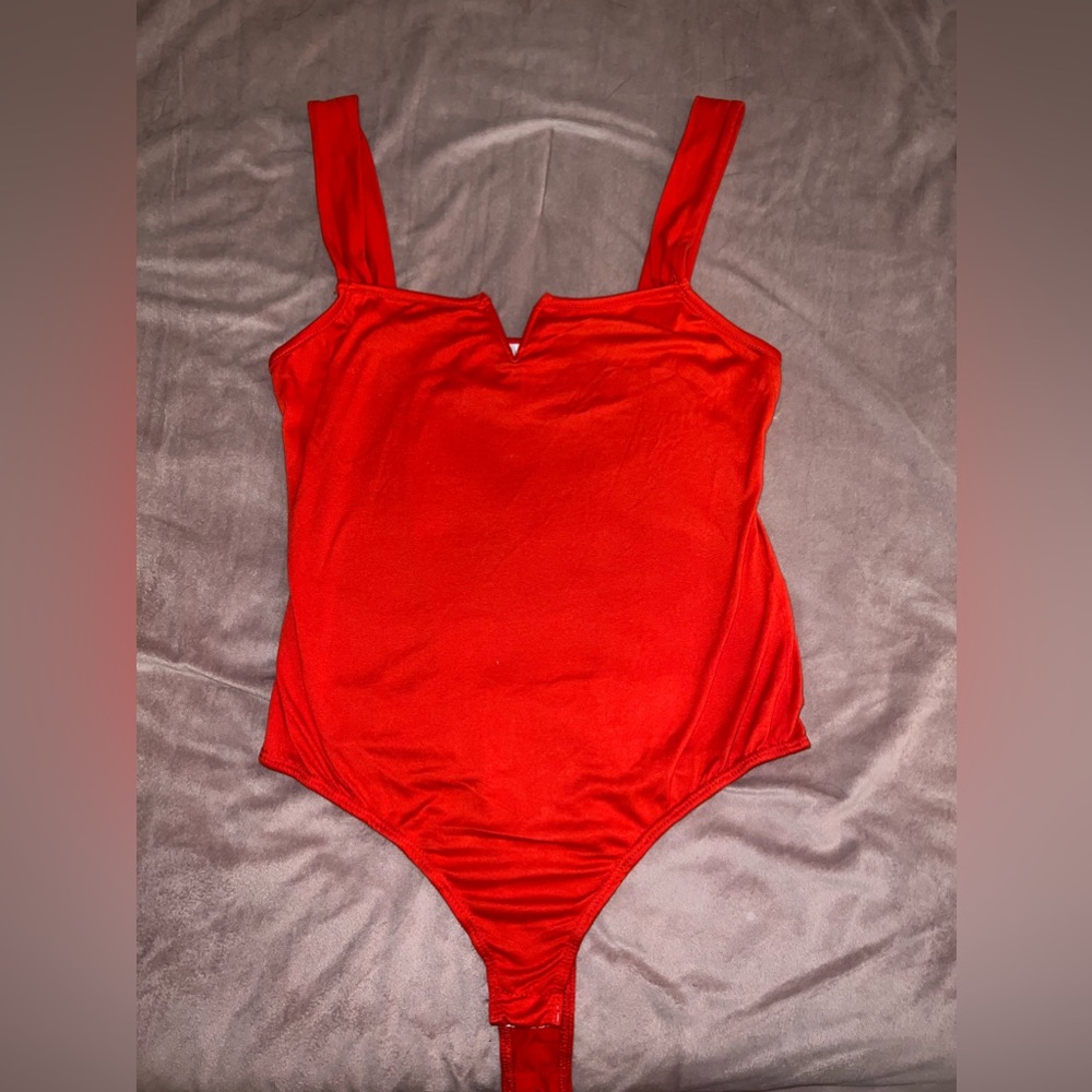 Red Vestique Bodysuit